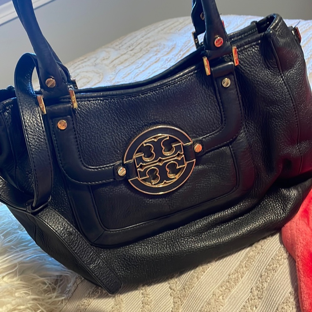 Tory Burch Medium black with gold accent crossbody or shoulder bag